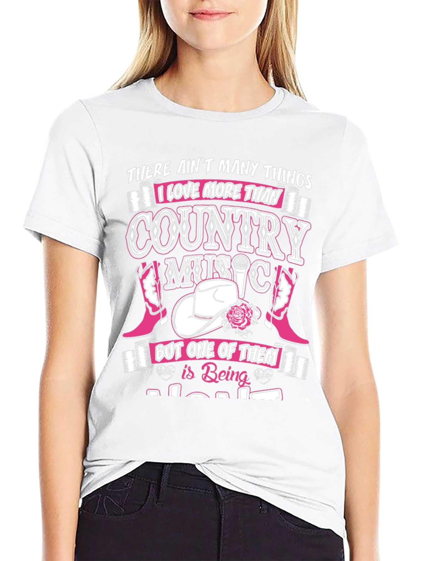 Country Music Lover Black Graphic Tee Shirt