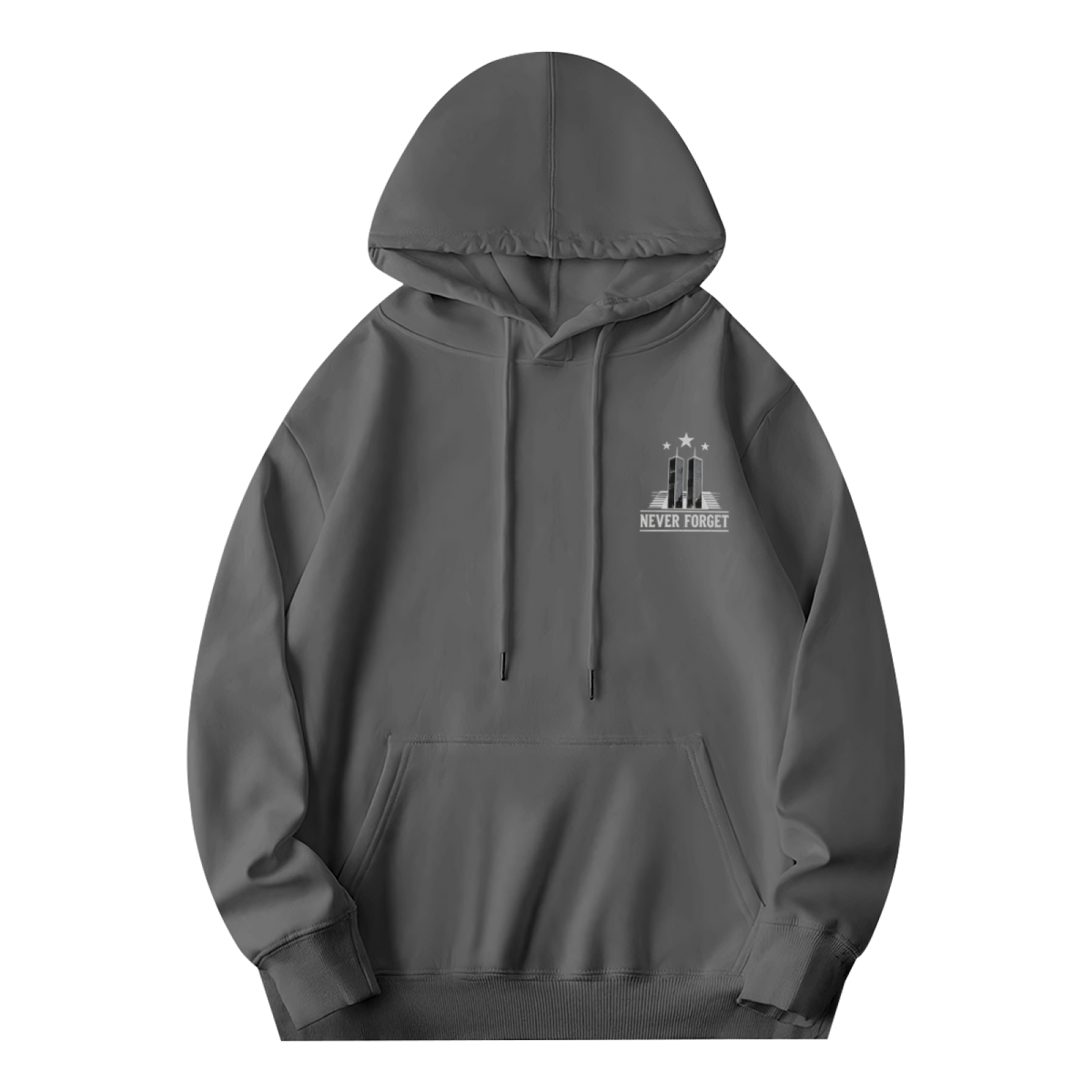 Never Forget Twin Towers Minimal Memorial Double?Sided Print Hoodie