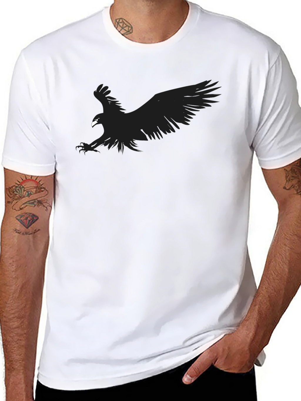 Black Eagle Graphic Tee - Mens Casual Style