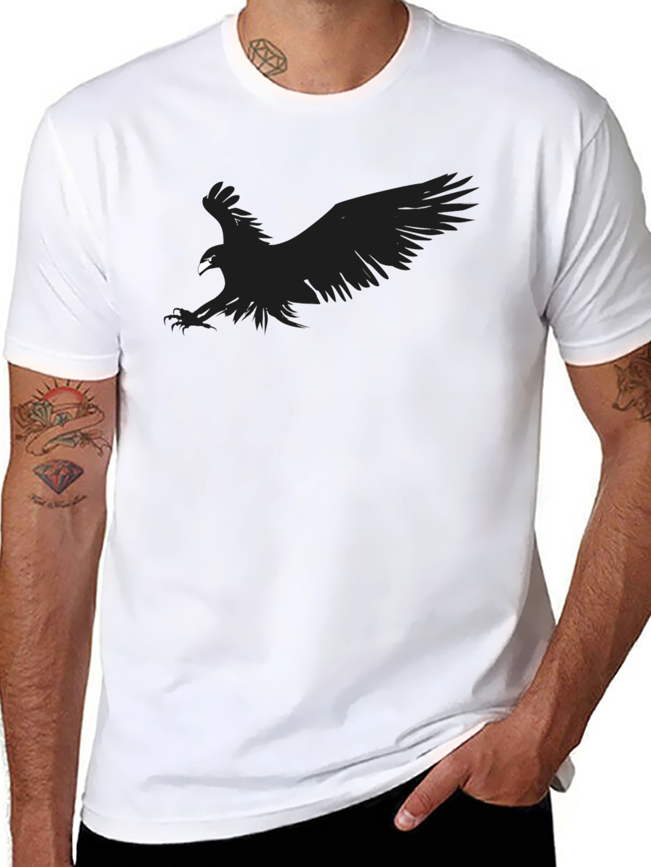 Black Eagle Graphic Tee - Mens Casual Style