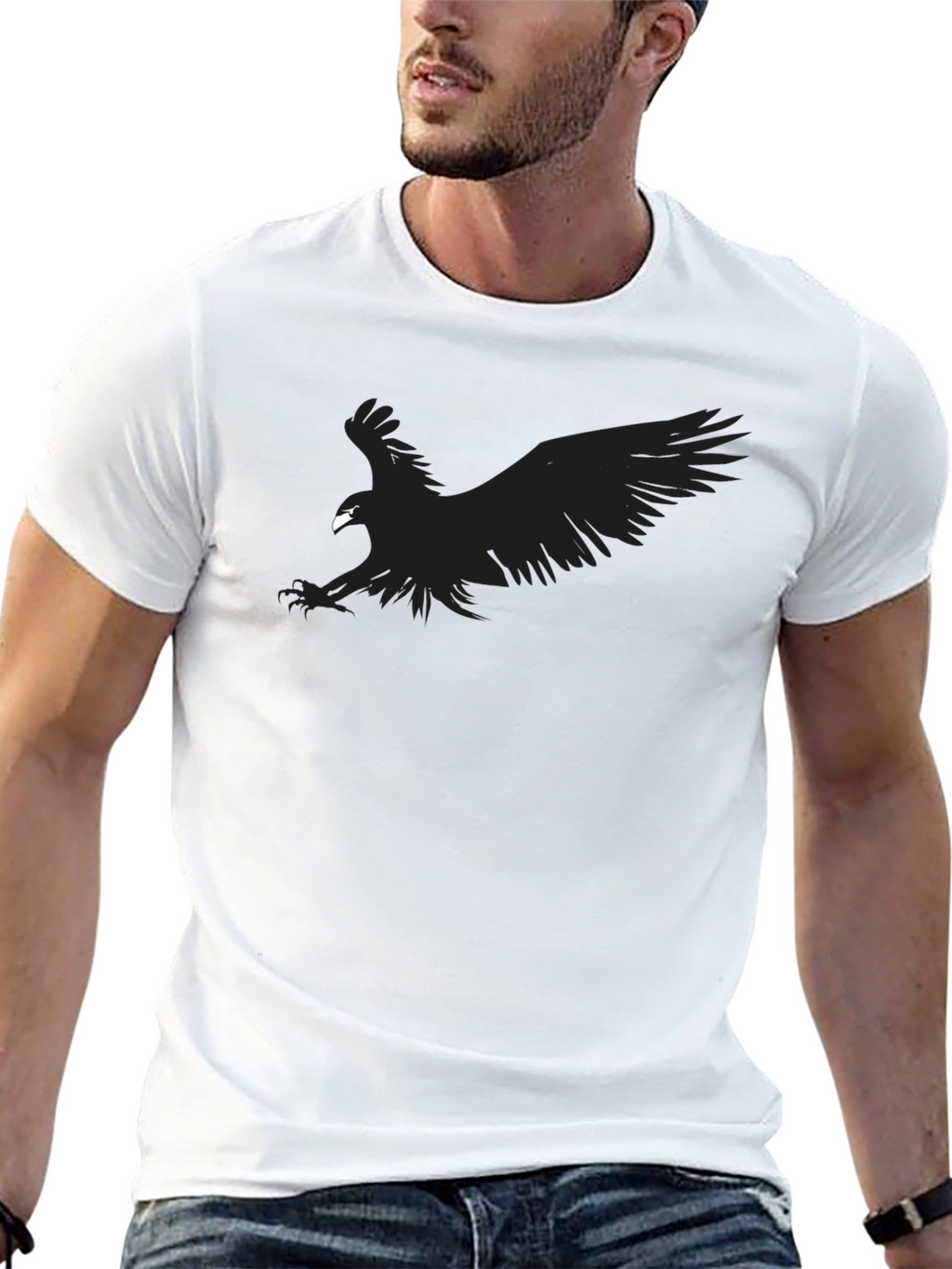 Black Eagle Graphic Tee - Mens Casual Style