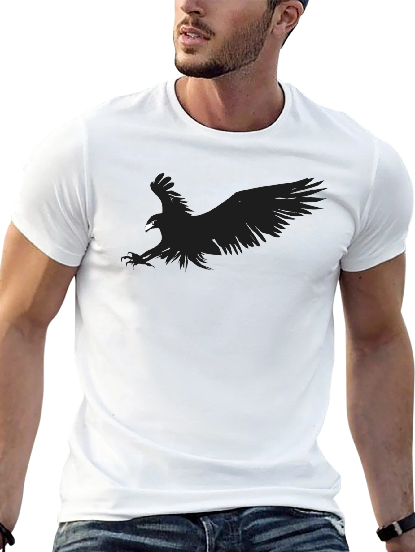 Black Eagle Graphic Tee - Mens Casual Style