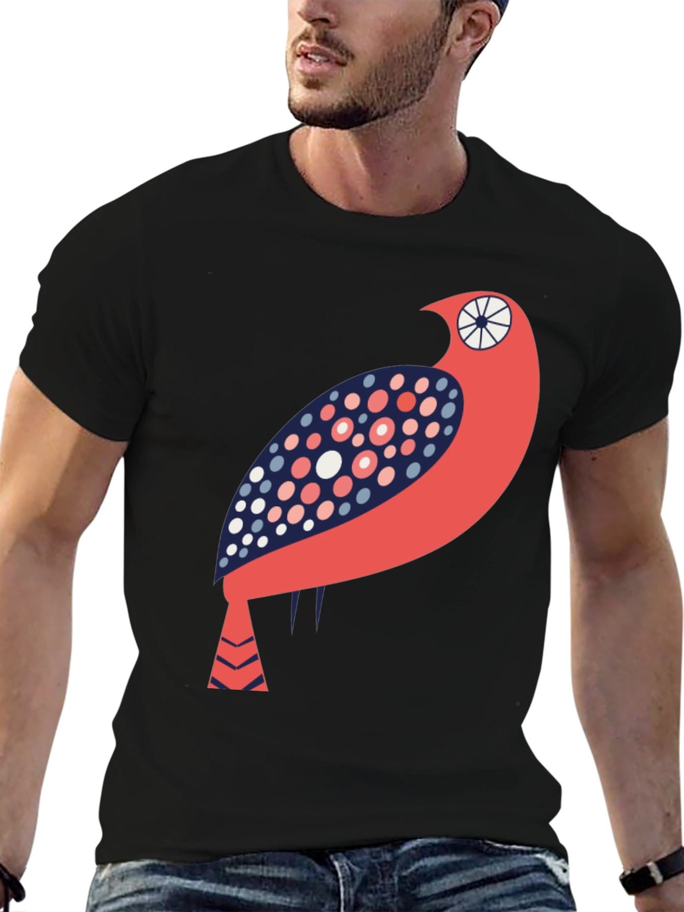 Artistic Bird Graphic T-Shirt - Unique Design