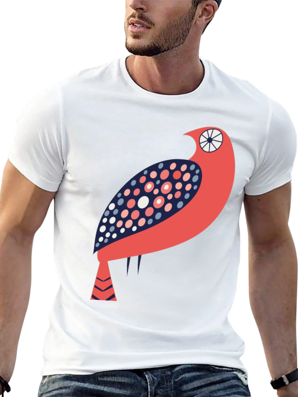 Artistic Bird Graphic T-Shirt - Unique Design