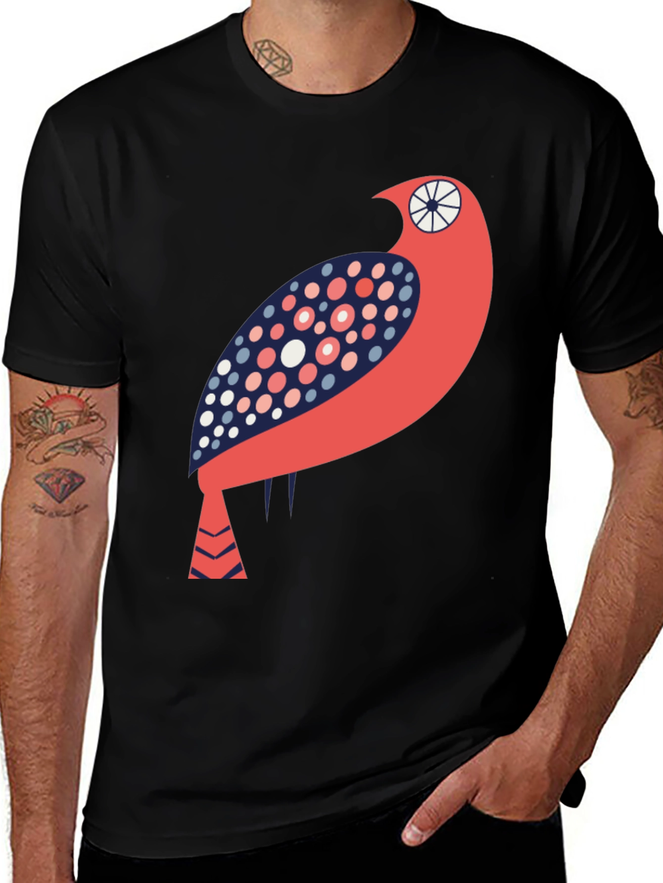 Artistic Bird Graphic T-Shirt - Unique Design