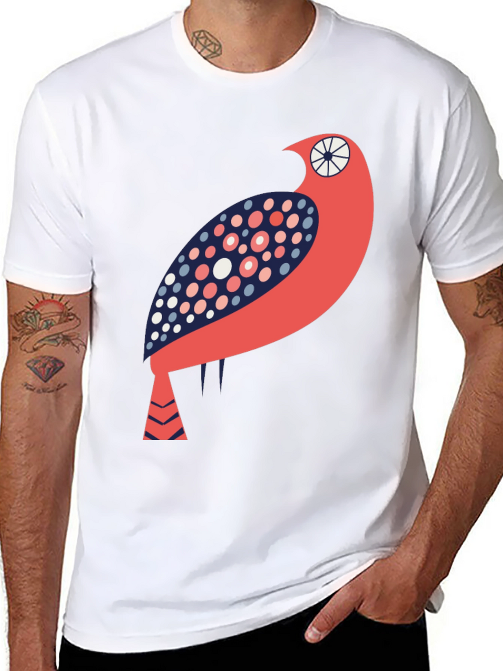 Artistic Bird Graphic T-Shirt - Unique Design