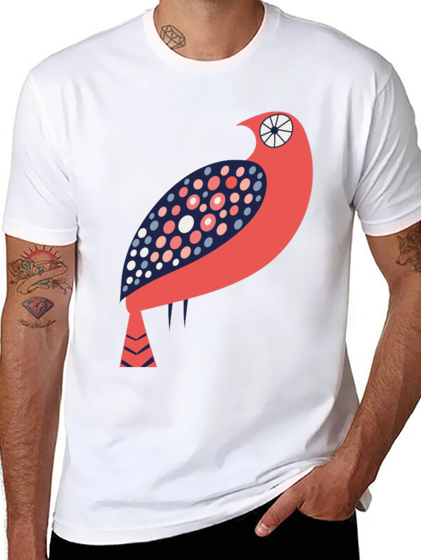 Artistic Bird Graphic T-Shirt - Unique Design