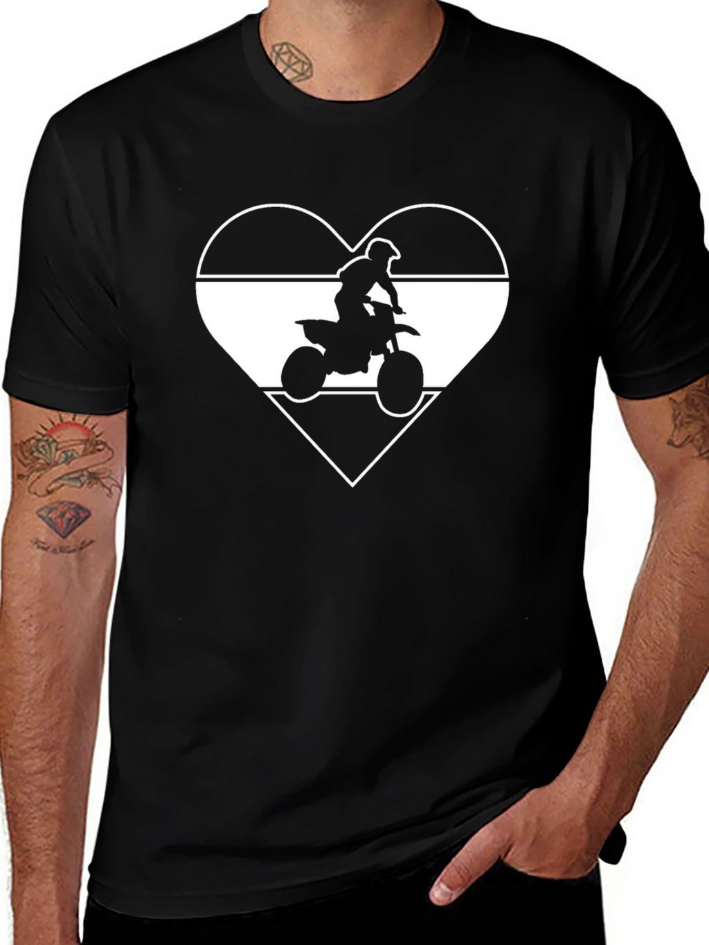 Dirt Bike Heart T-Shirt - MotoCross Rider Tee