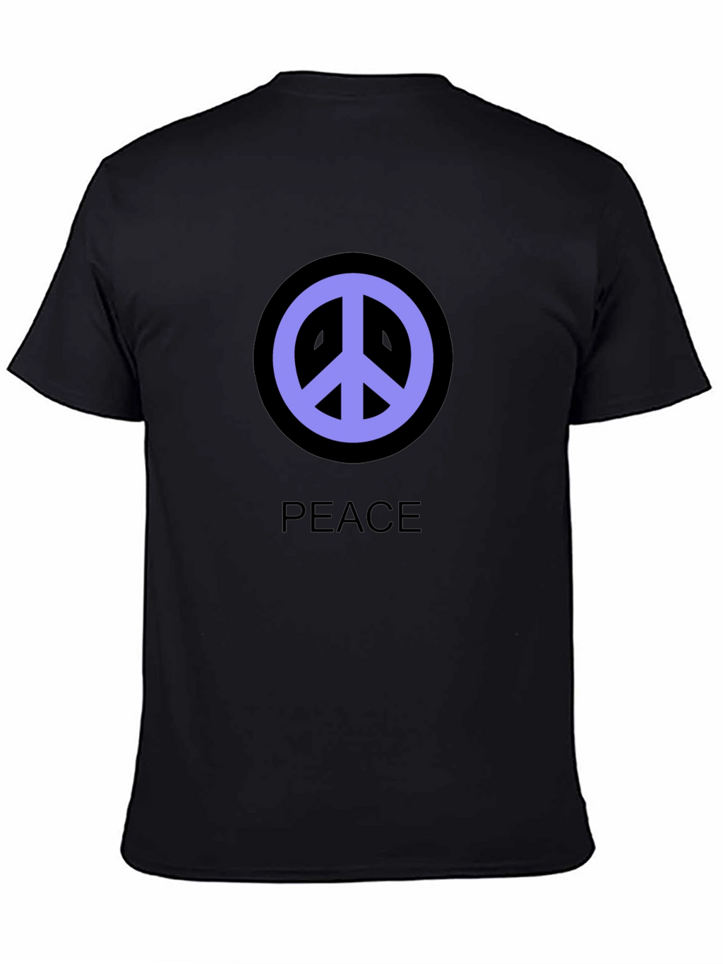 Peace Symbol T-Shirt - Black Cotton Casual Tee