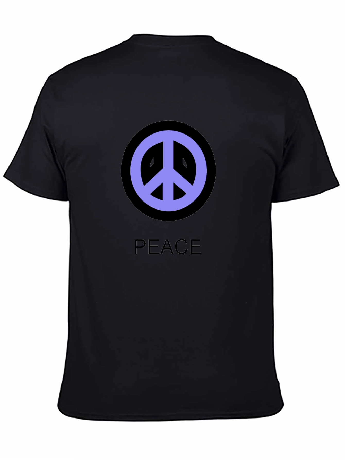Peace Symbol T-Shirt - Black Cotton Casual Tee