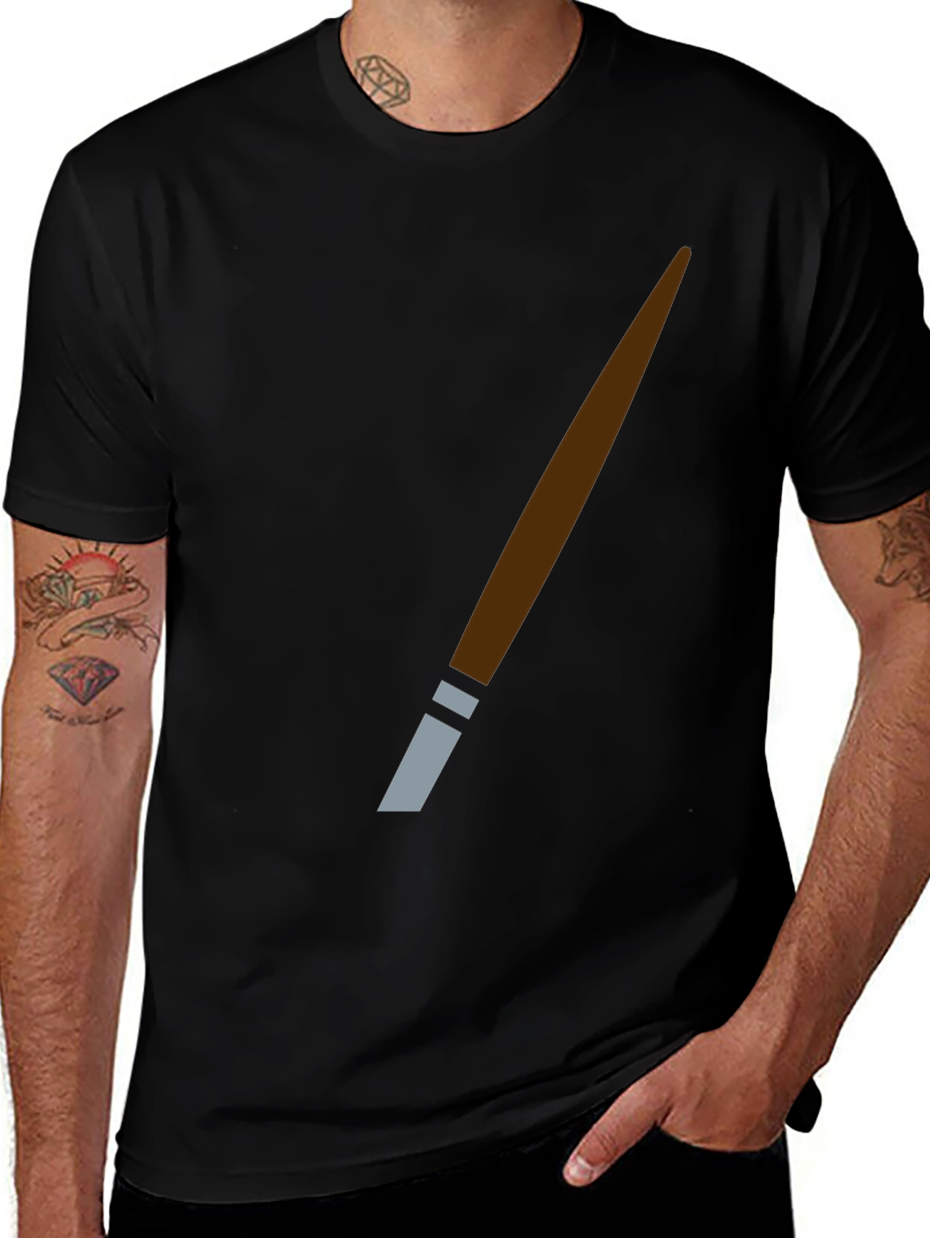 Novelty Brush Stroke T-Shirt - Artsy Graphic Tee