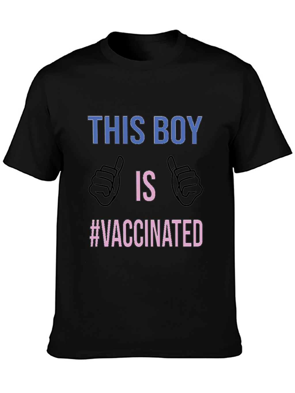 Vaccinated Boy Black T-Shirt