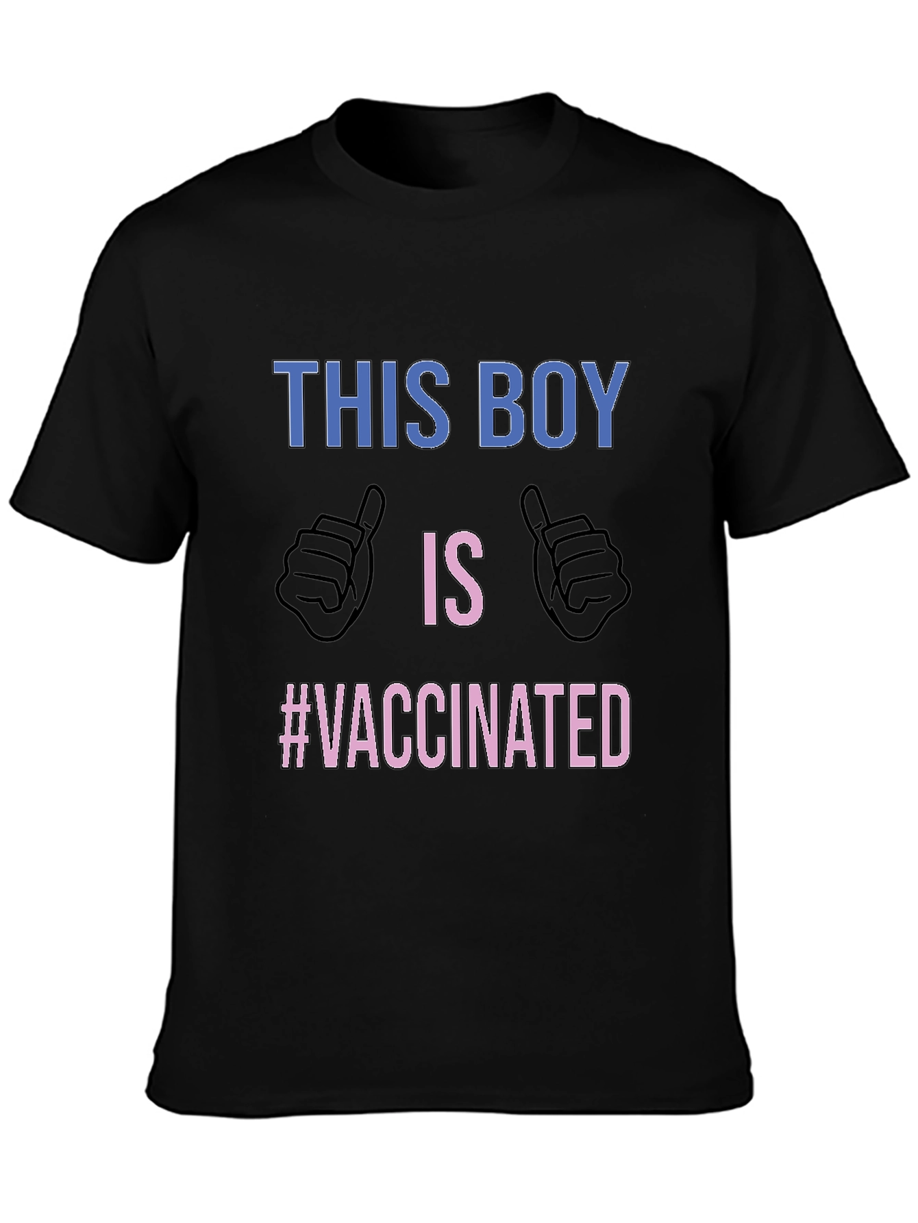 Vaccinated Boy Black T-Shirt