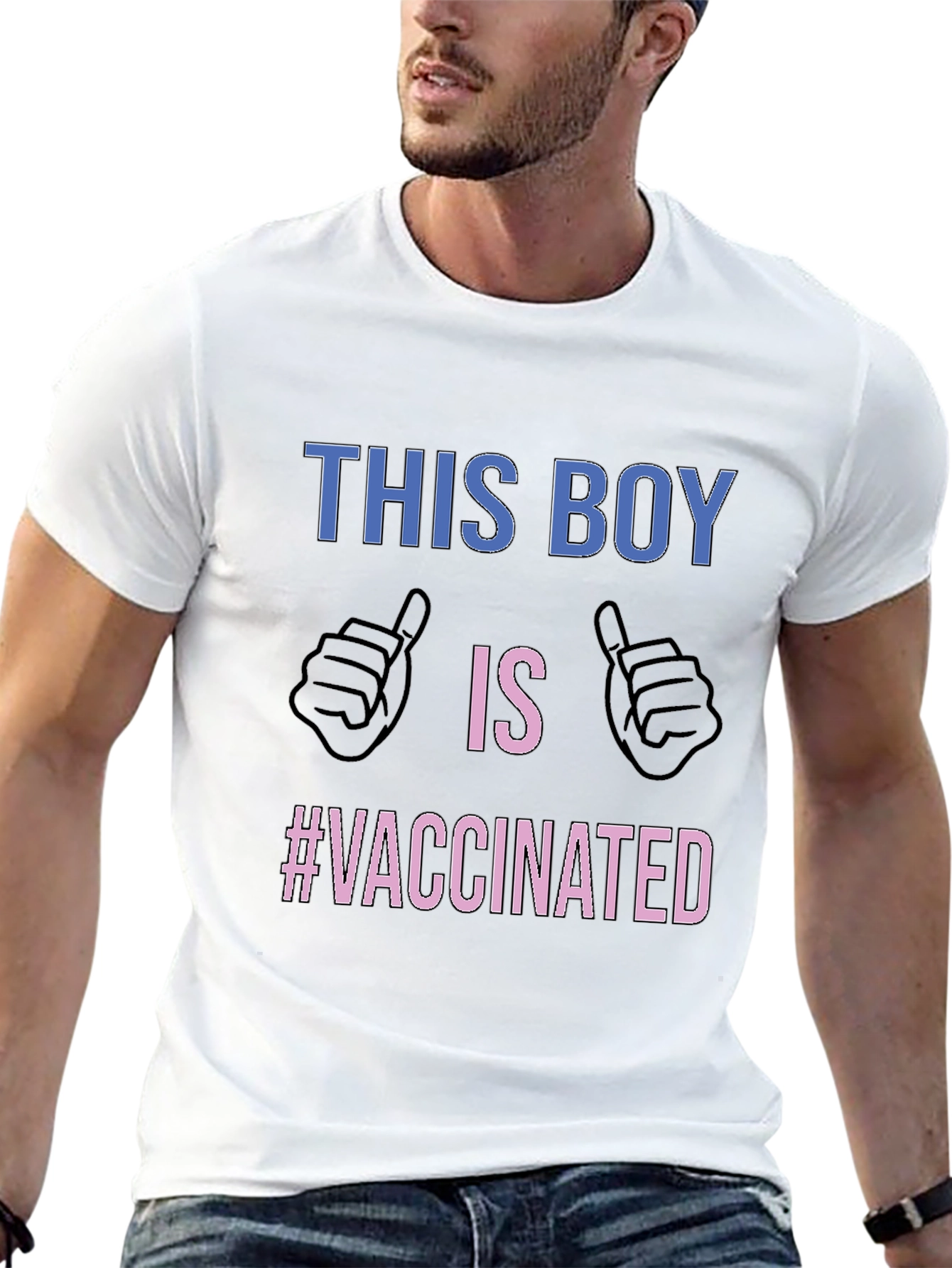 Vaccinated Boy Black T-Shirt