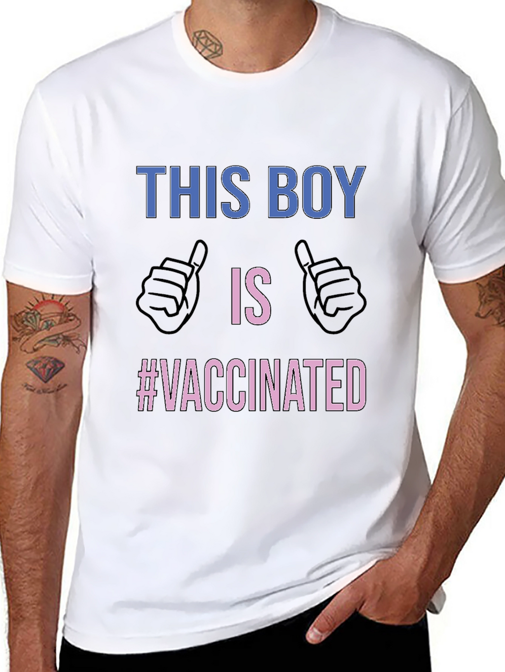 Vaccinated Boy Black T-Shirt
