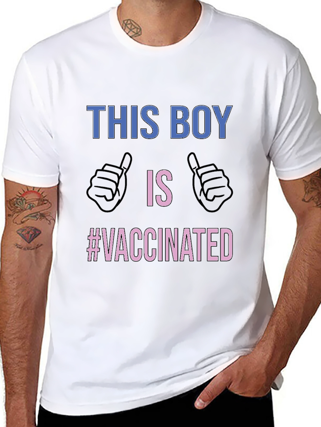 Vaccinated Boy Black T-Shirt