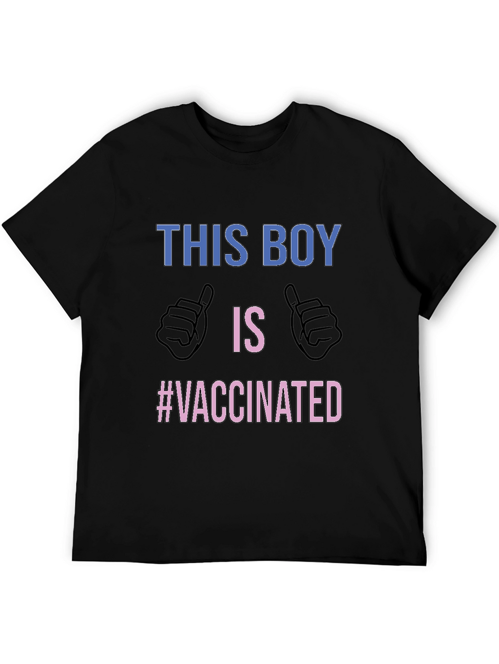 Vaccinated Boy Black T-Shirt