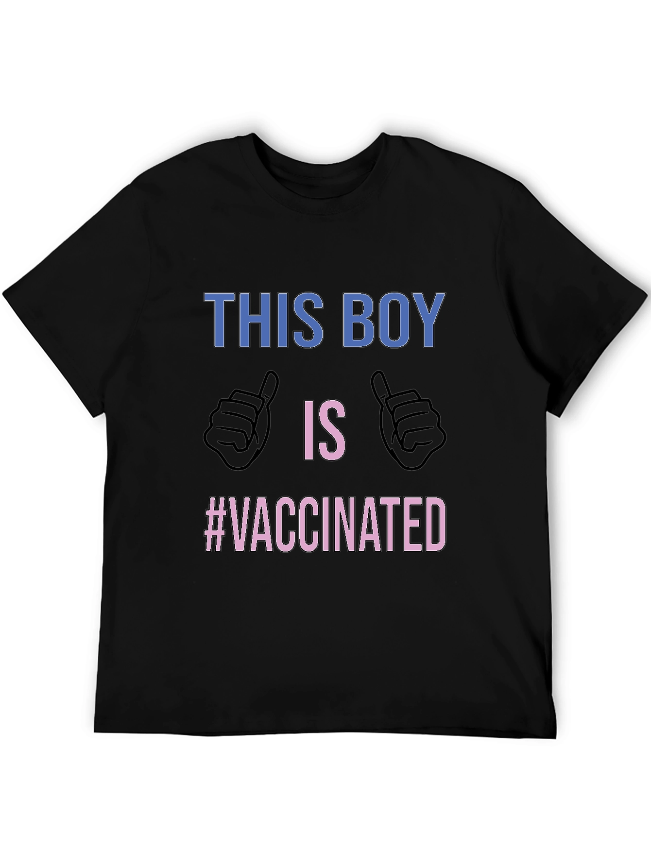 Vaccinated Boy Black T-Shirt