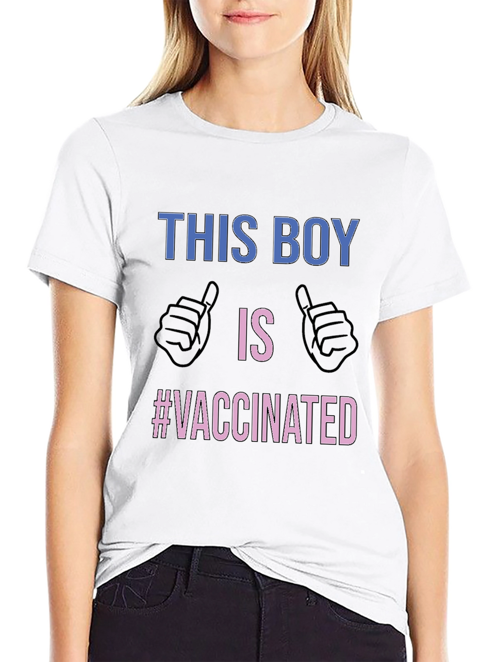 Vaccinated Boy Black T-Shirt