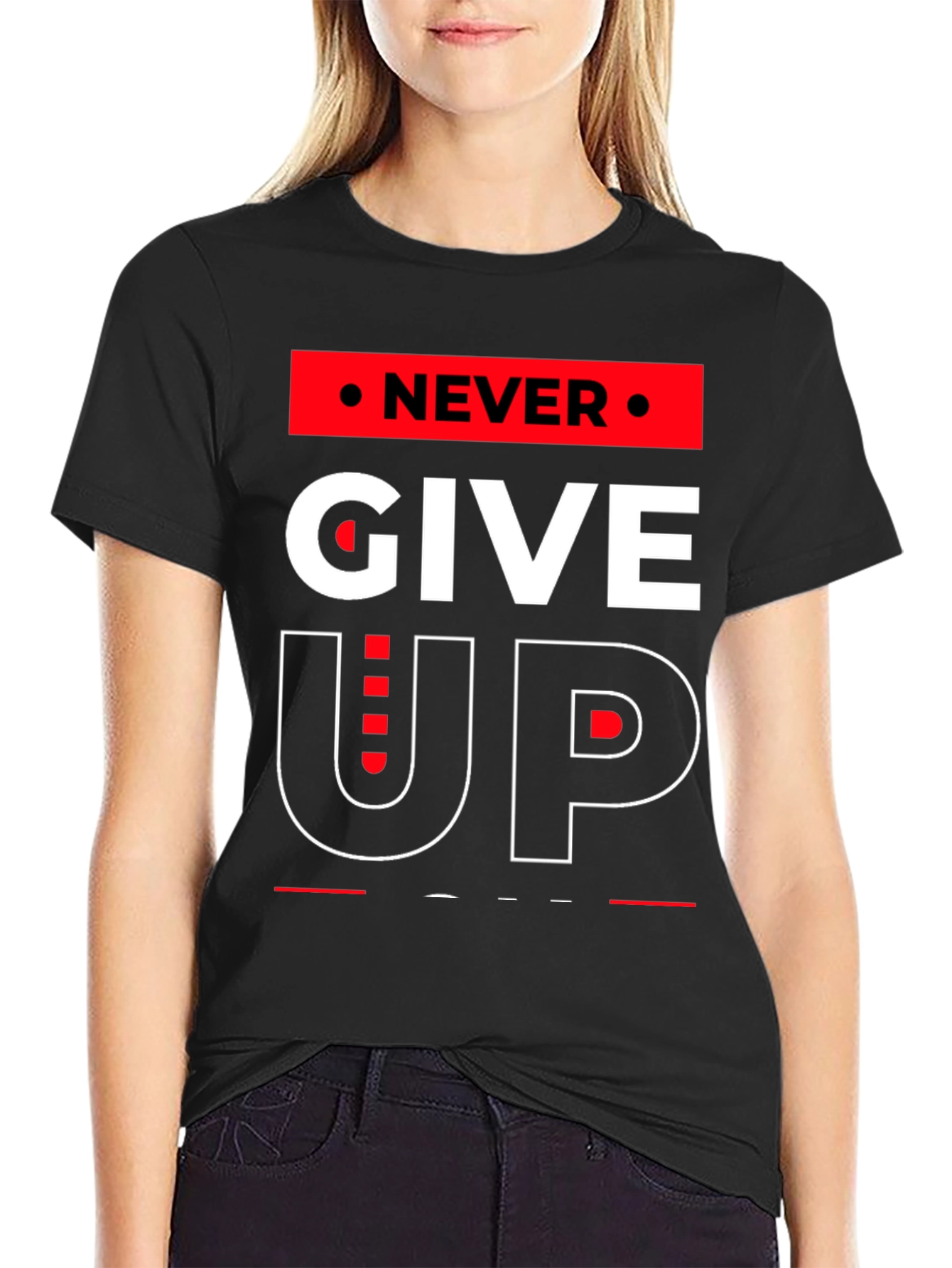 Never Give Up Graphic T-Shirt - Motivational Design