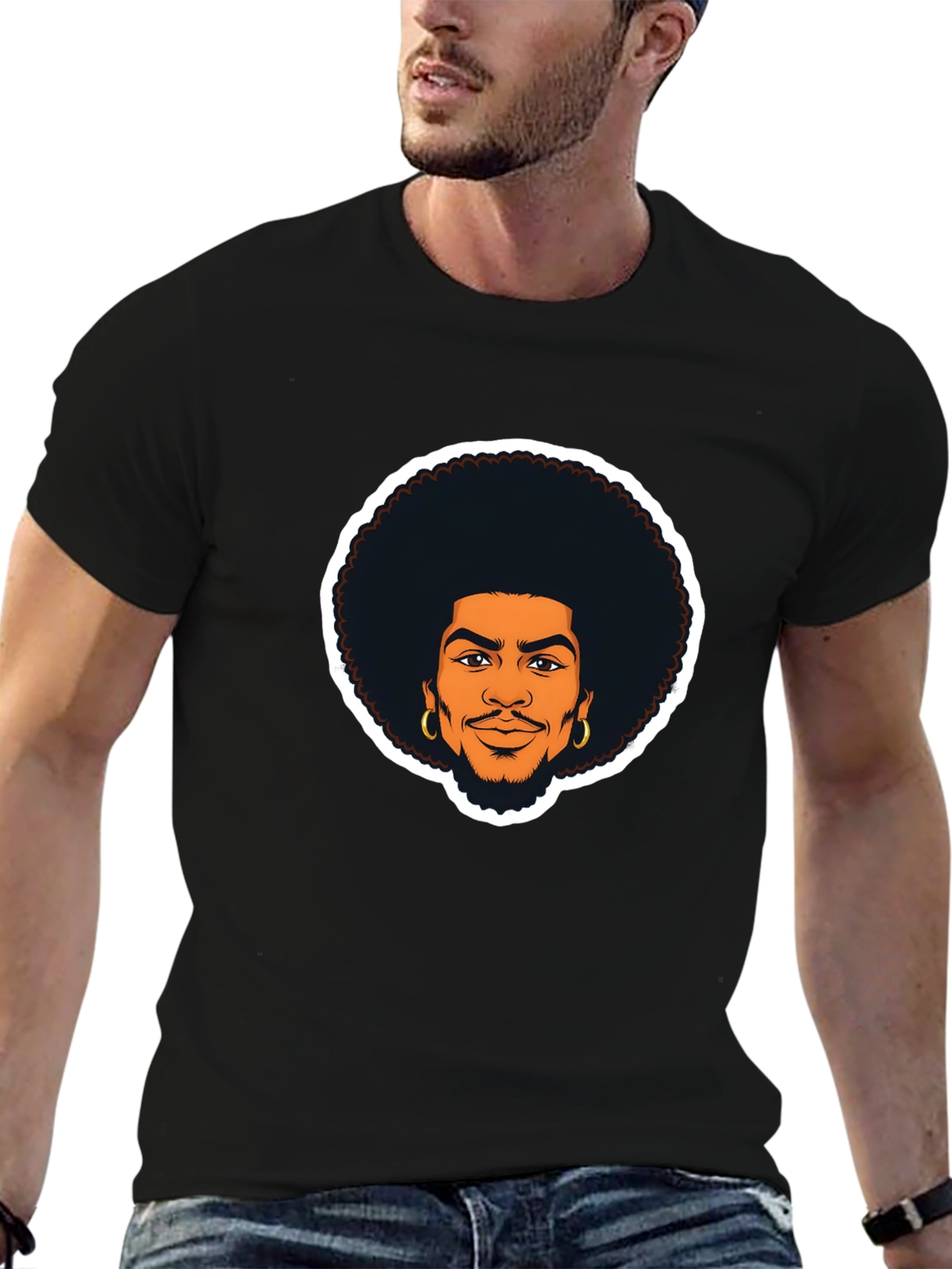 Afro Man Graphic Tee - Cool & Casual Style