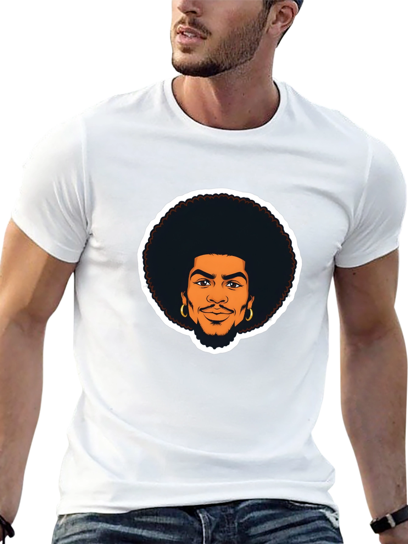 Afro Man Graphic Tee - Cool & Casual Style