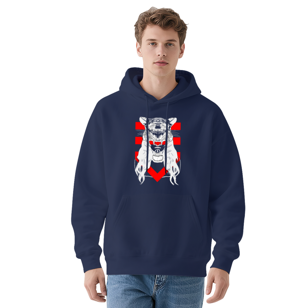White Tiger Hoodie - Wild Cat Graphic Sweatshirt for Tiger Lovers & Fierce Fashion