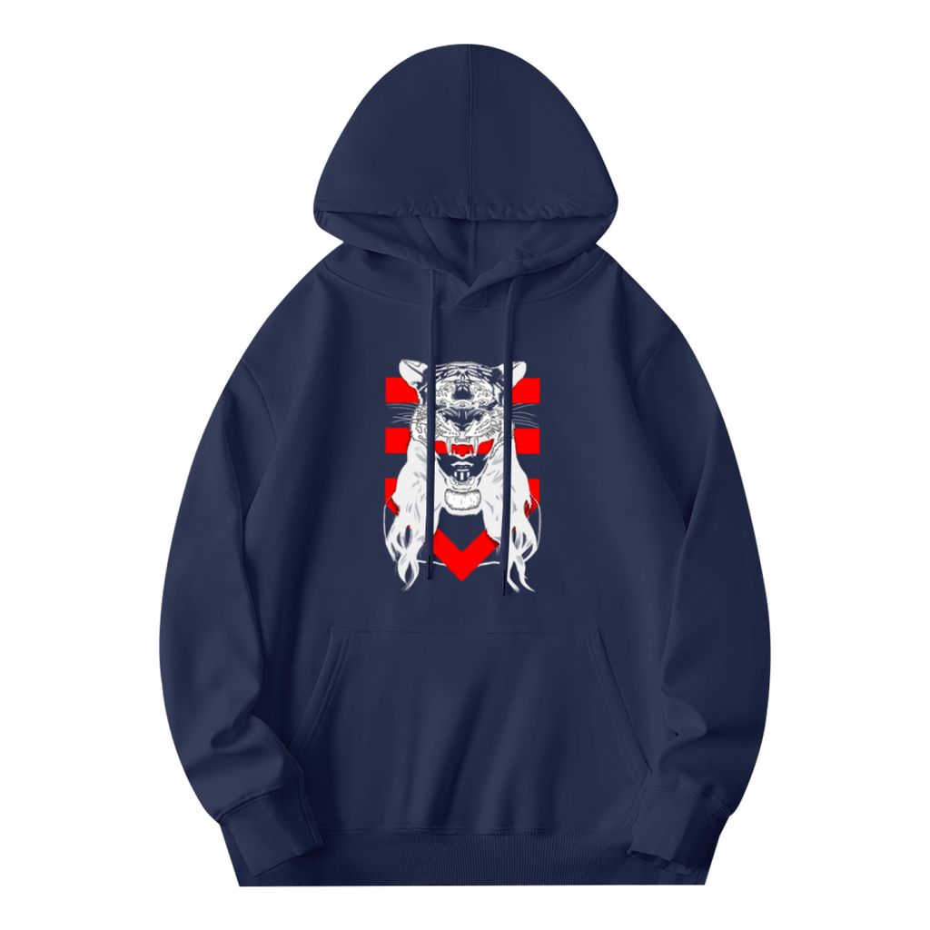 White Tiger Hoodie - Wild Cat Graphic Sweatshirt for Tiger Lovers & Fierce Fashion