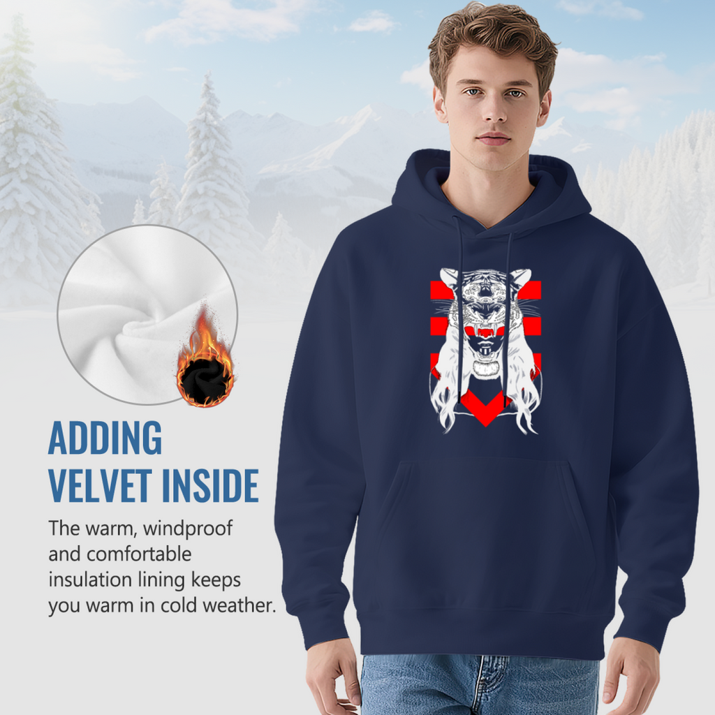 White Tiger Hoodie - Wild Cat Graphic Sweatshirt for Tiger Lovers & Fierce Fashion