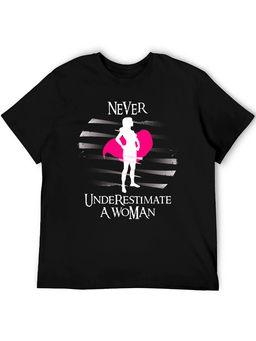 Never Underestimate a Woman Black Tee