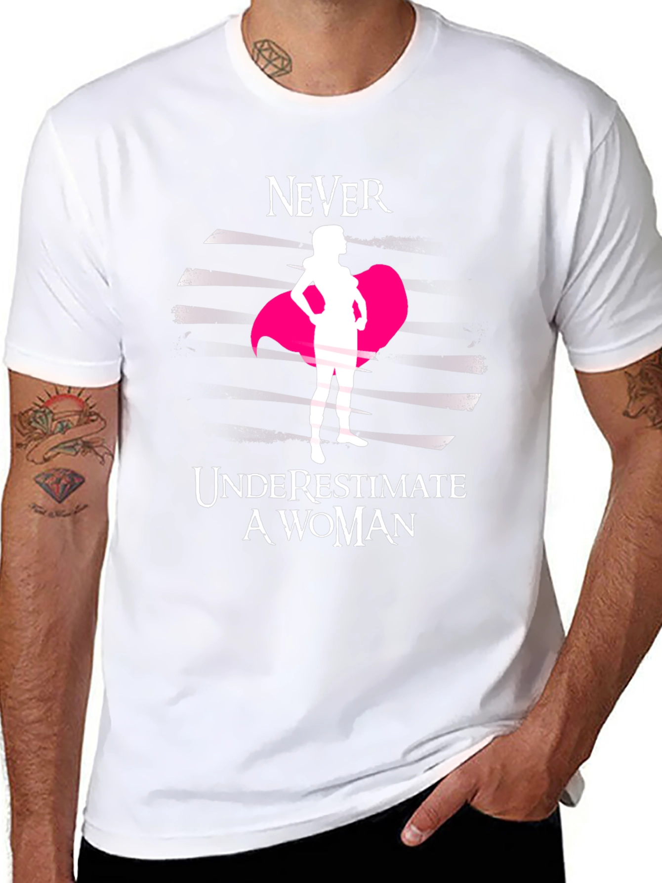 Never Underestimate a Woman Black Tee