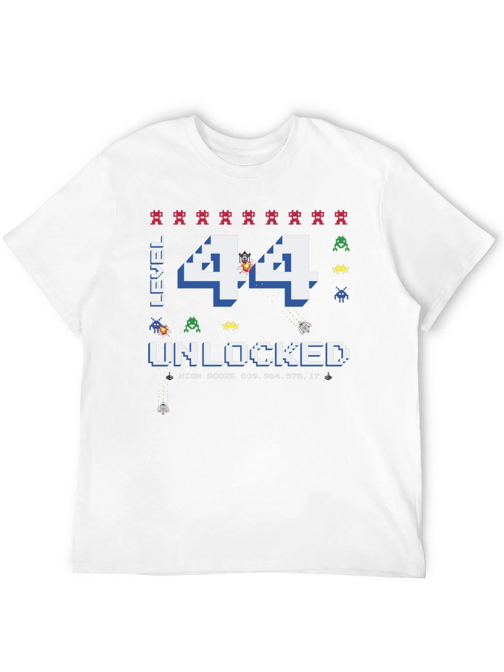 Level 44 Unlocked Graphic T-Shirt - Gamer Birthday Tee