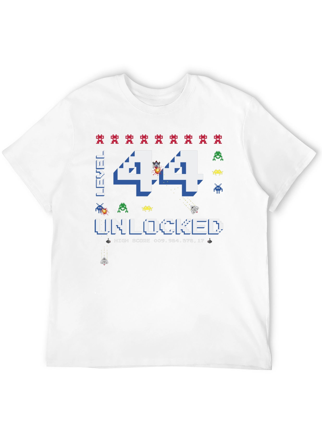 Level 44 Unlocked Graphic T-Shirt - Gamer Birthday Tee