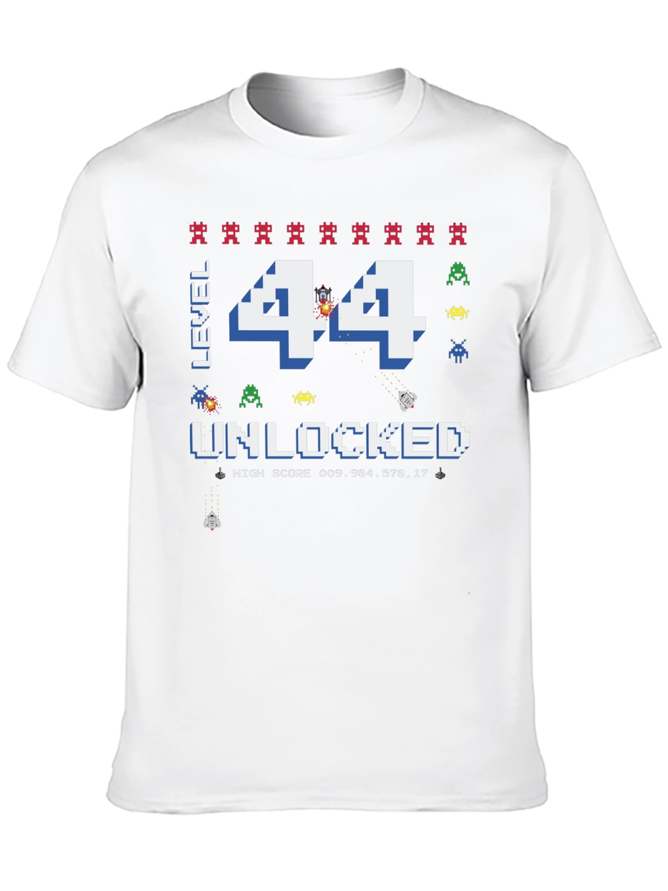 Level 44 Unlocked Graphic T-Shirt - Gamer Birthday Tee