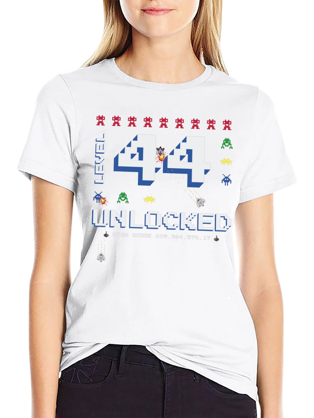 Level 44 Unlocked Graphic T-Shirt - Gamer Birthday Tee
