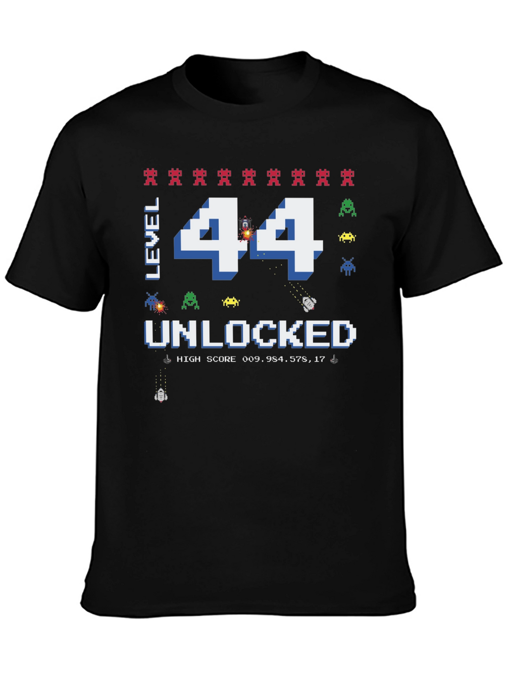 Level 44 Unlocked Graphic T-Shirt - Gamer Birthday Tee