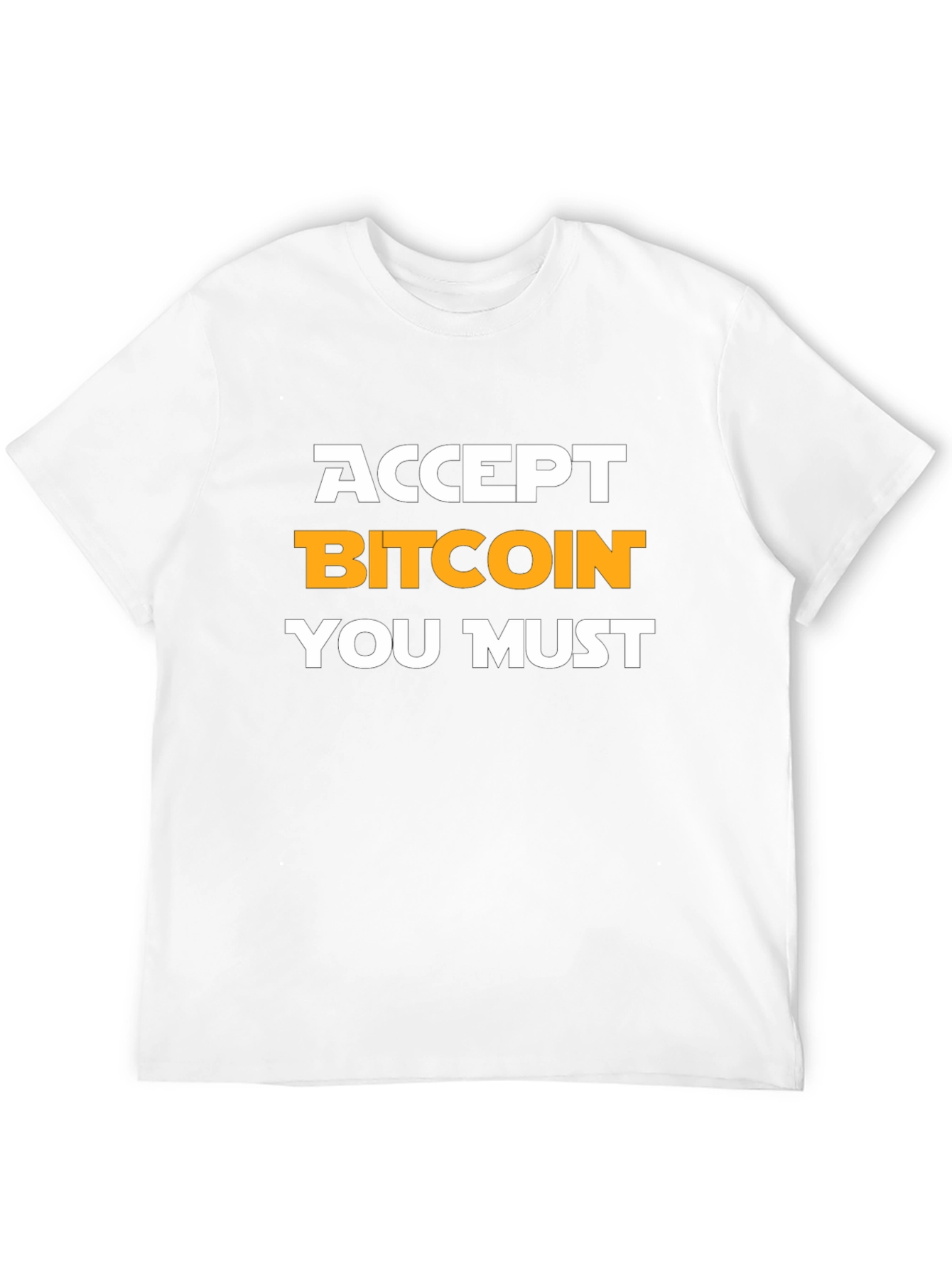 Accept Bitcoin You Must Black Graphic Tee