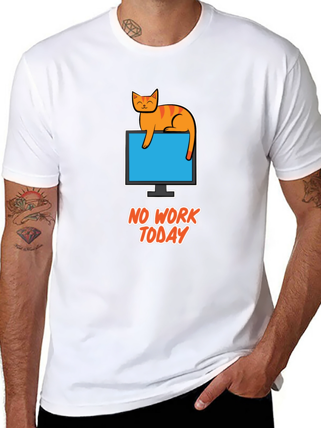 No Work Today Cat T-Shirt