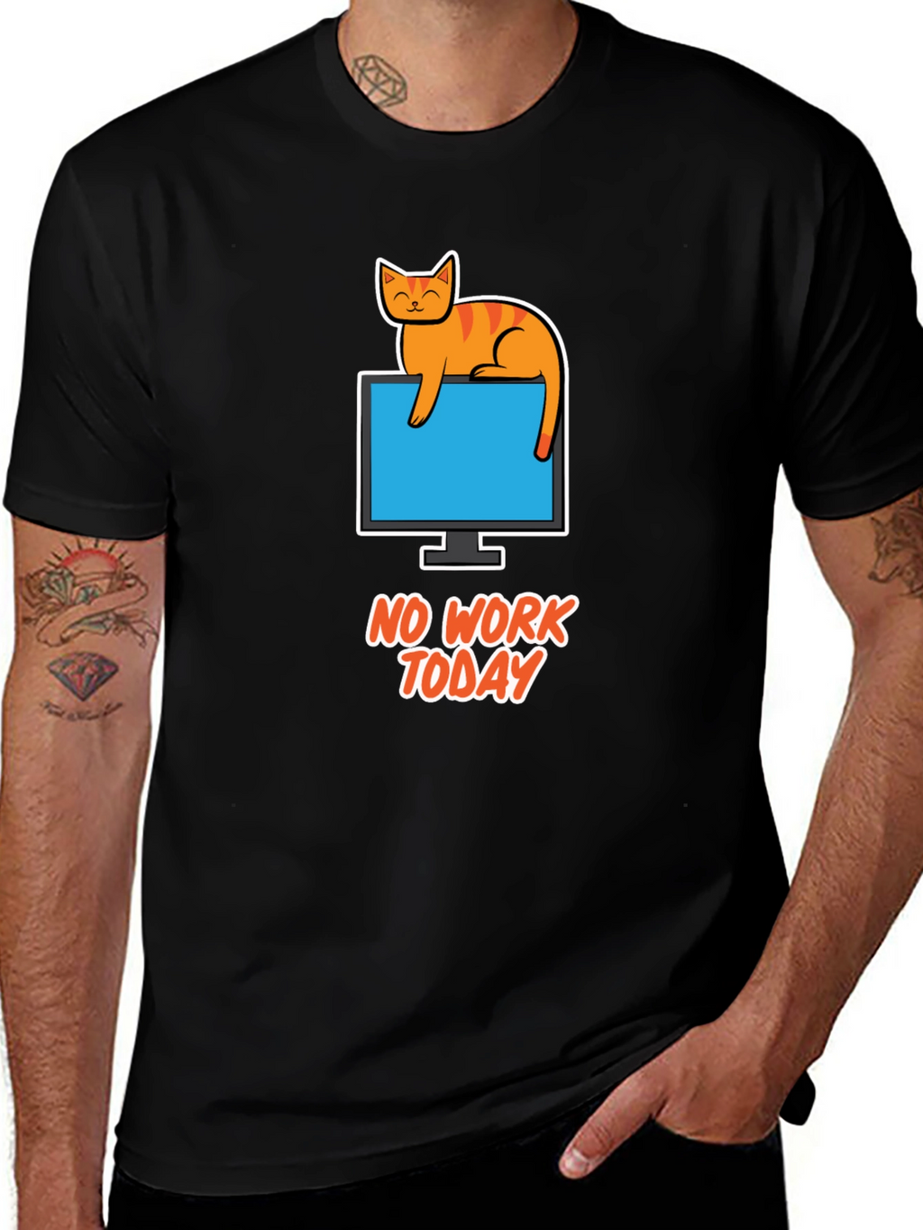 No Work Today Cat T-Shirt