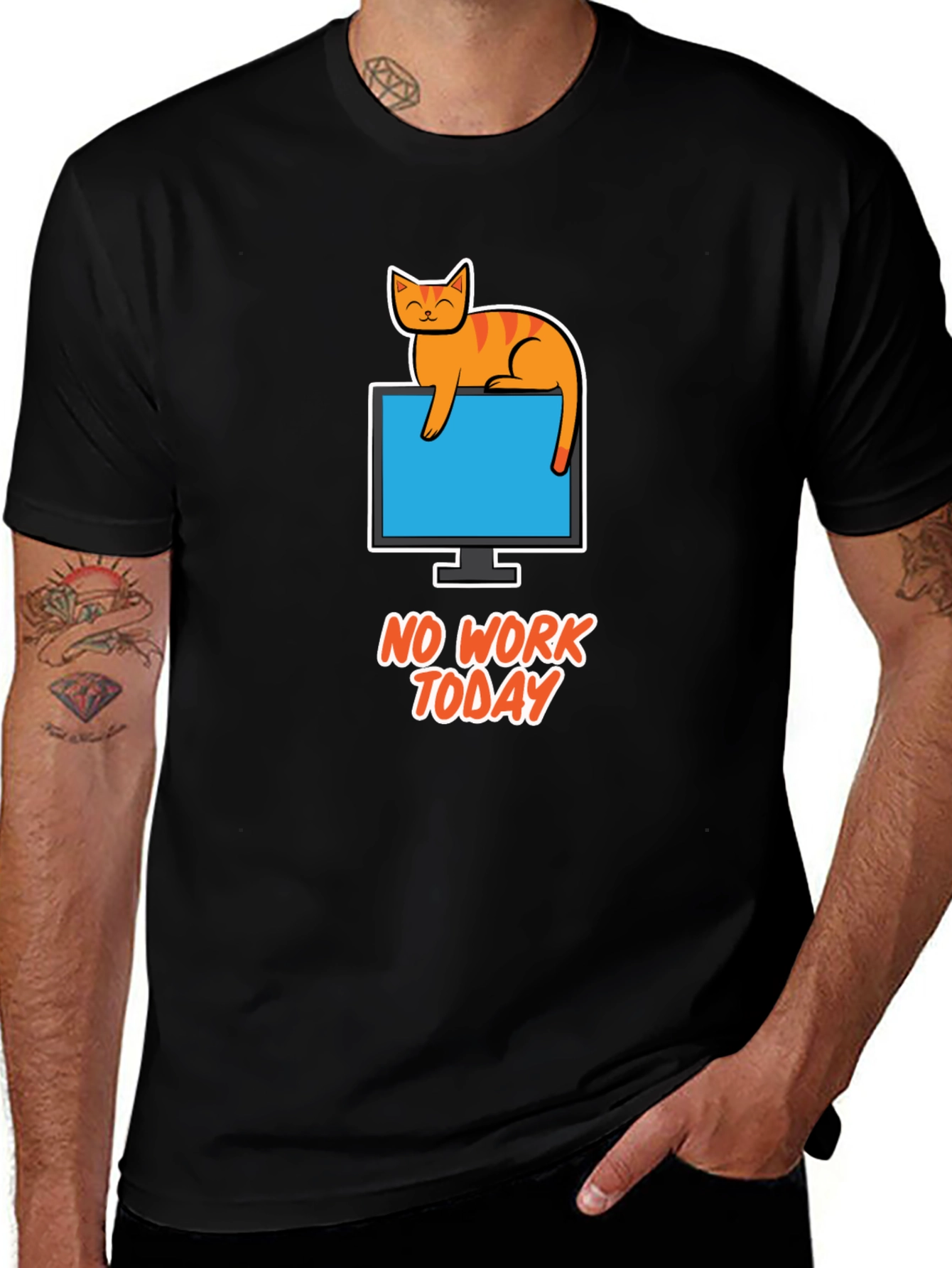 No Work Today Cat T-Shirt