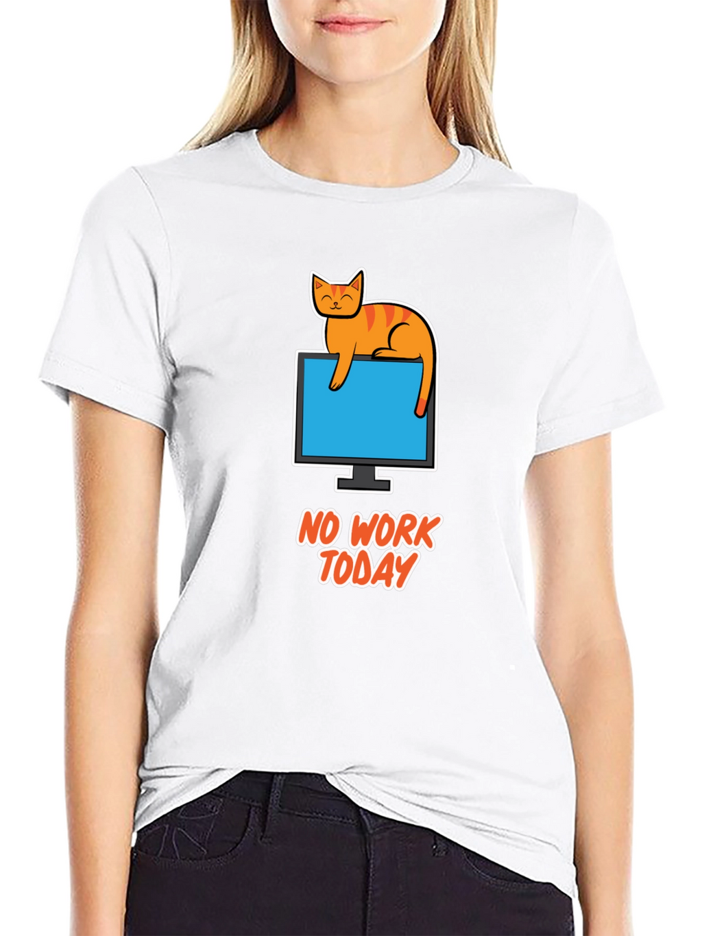 No Work Today Cat T-Shirt