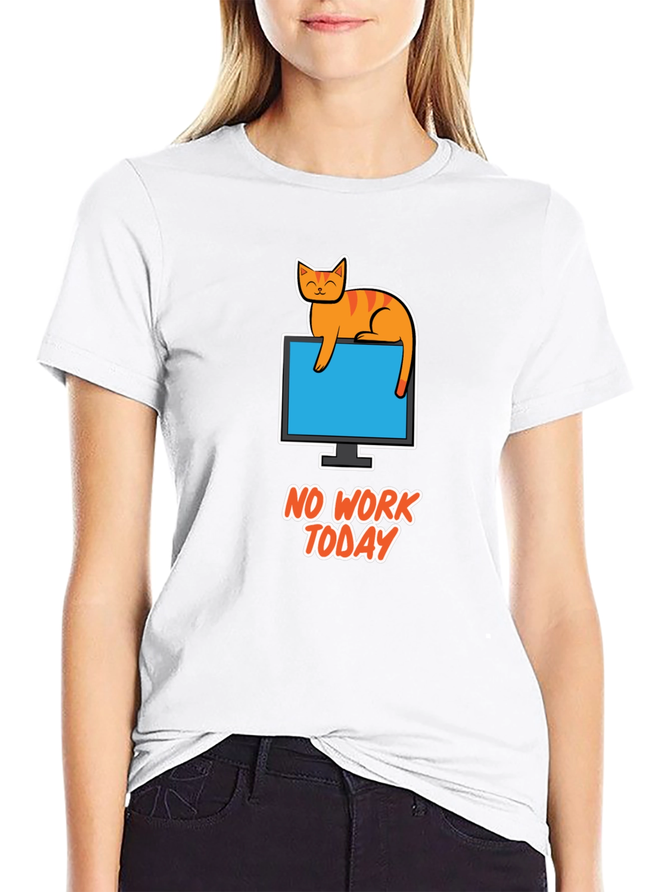 No Work Today Cat T-Shirt
