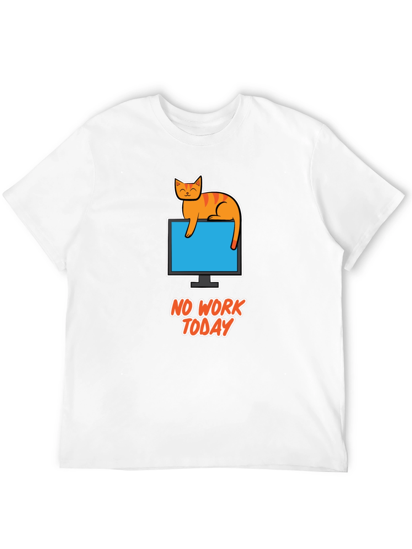 No Work Today Cat T-Shirt