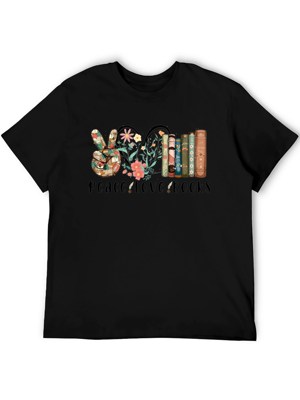 Peace Love Books Graphic T-Shirt