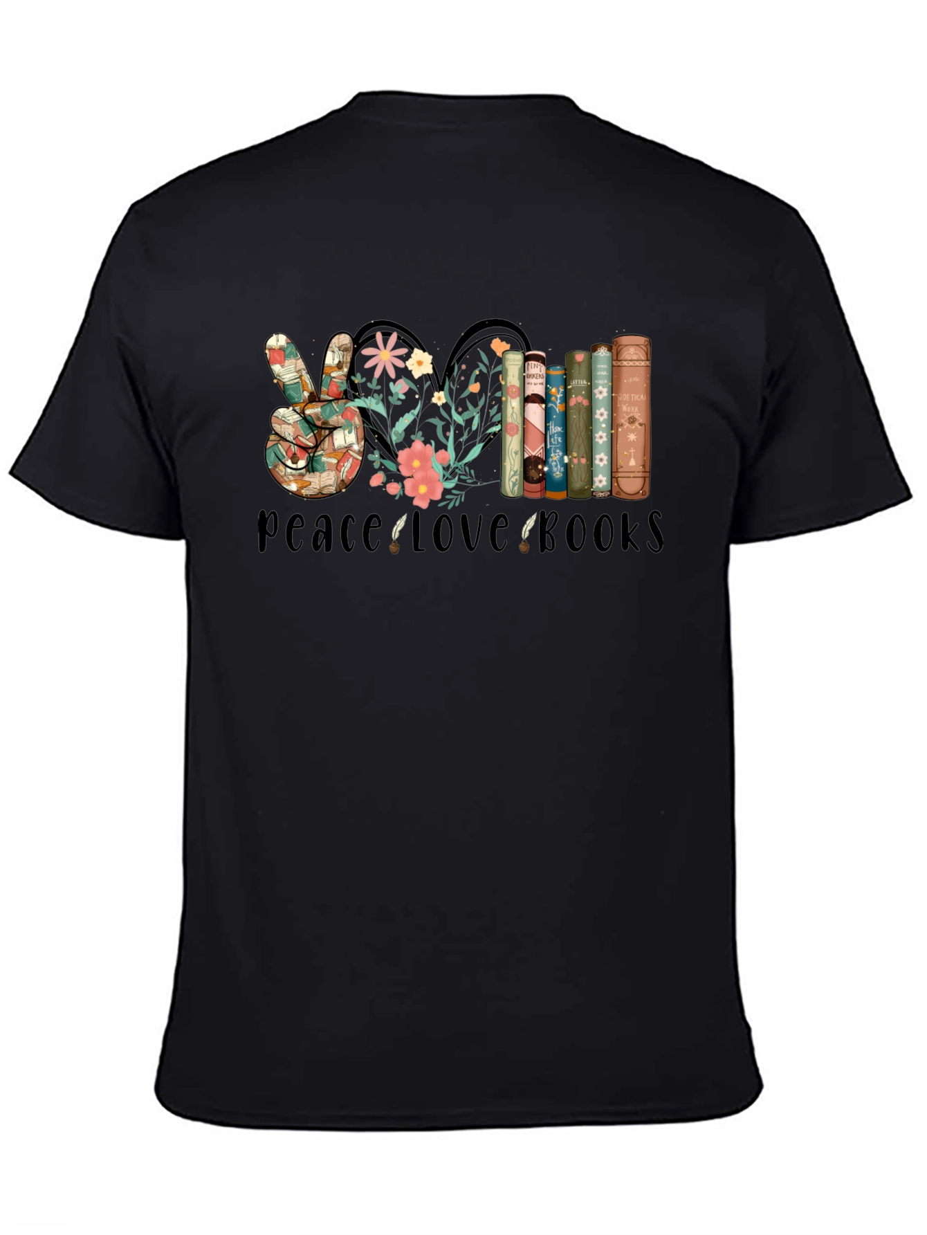 Peace Love Books Graphic T-Shirt