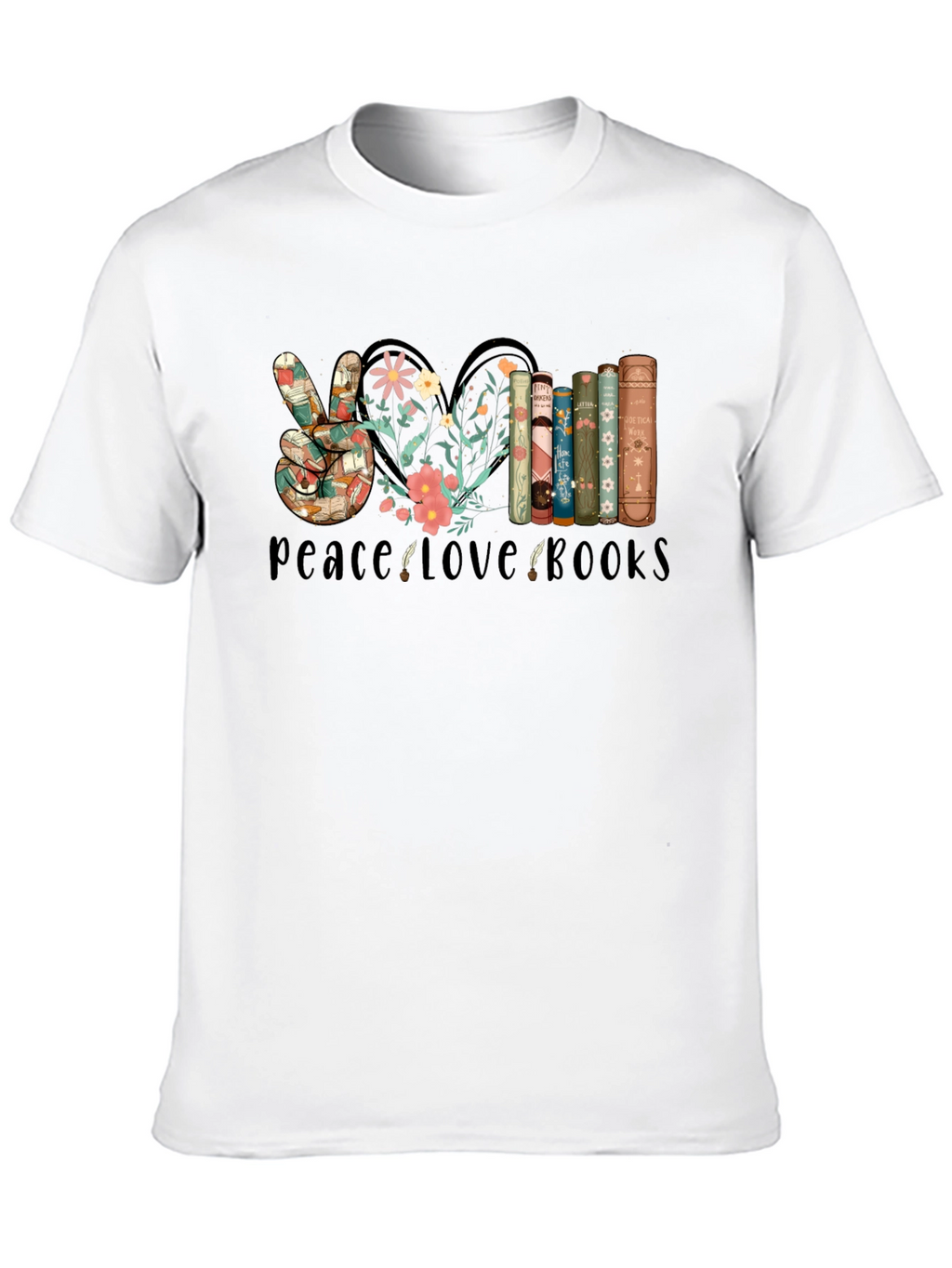 Peace Love Books Graphic T-Shirt