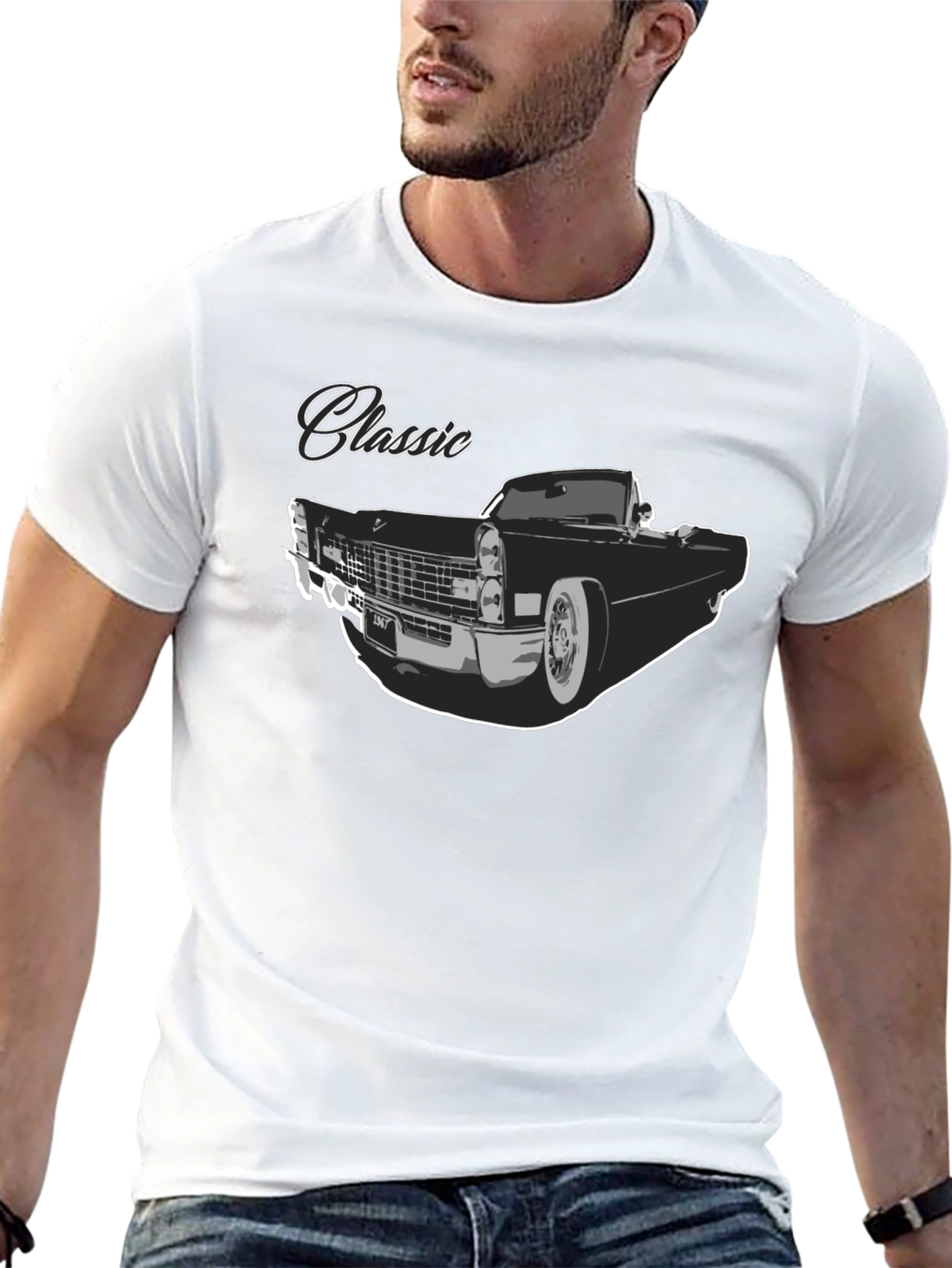 Classic Car Graphic T-Shirt - Black