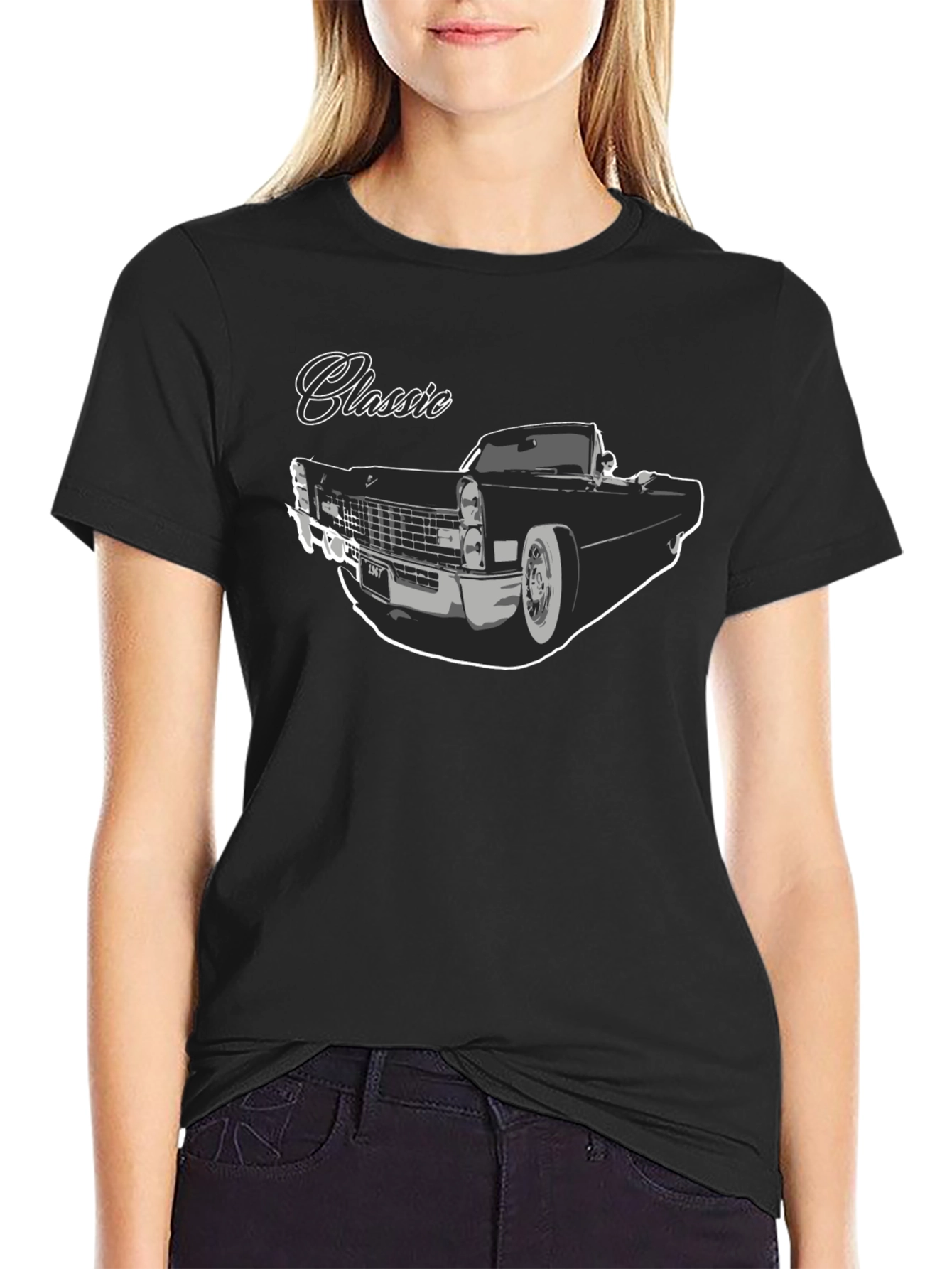 Classic Car Graphic T-Shirt - Black