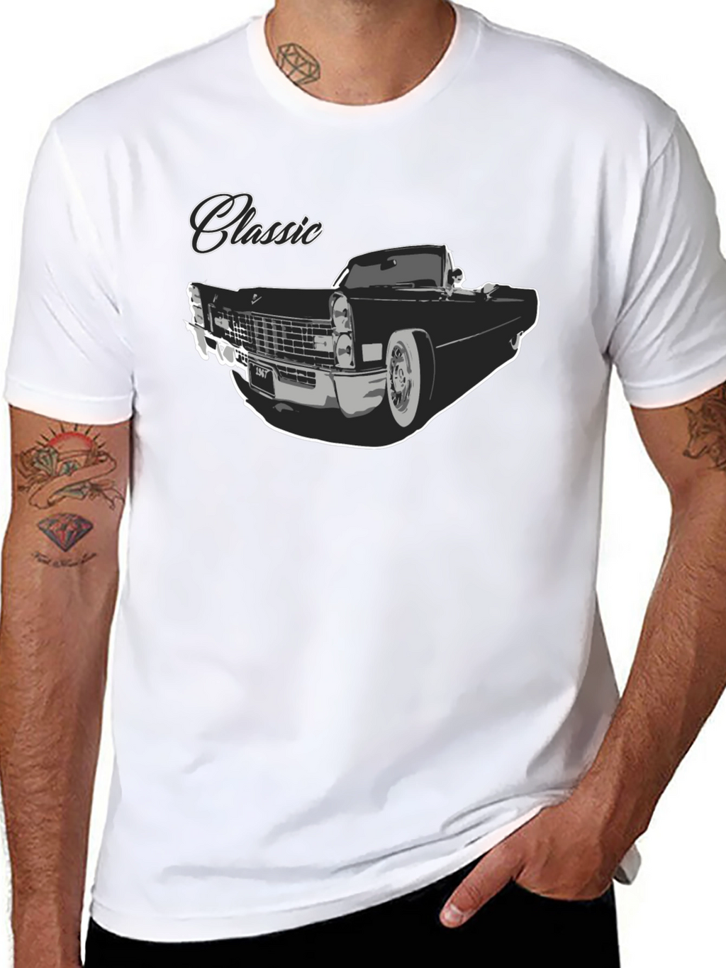 Classic Car Graphic T-Shirt - Black