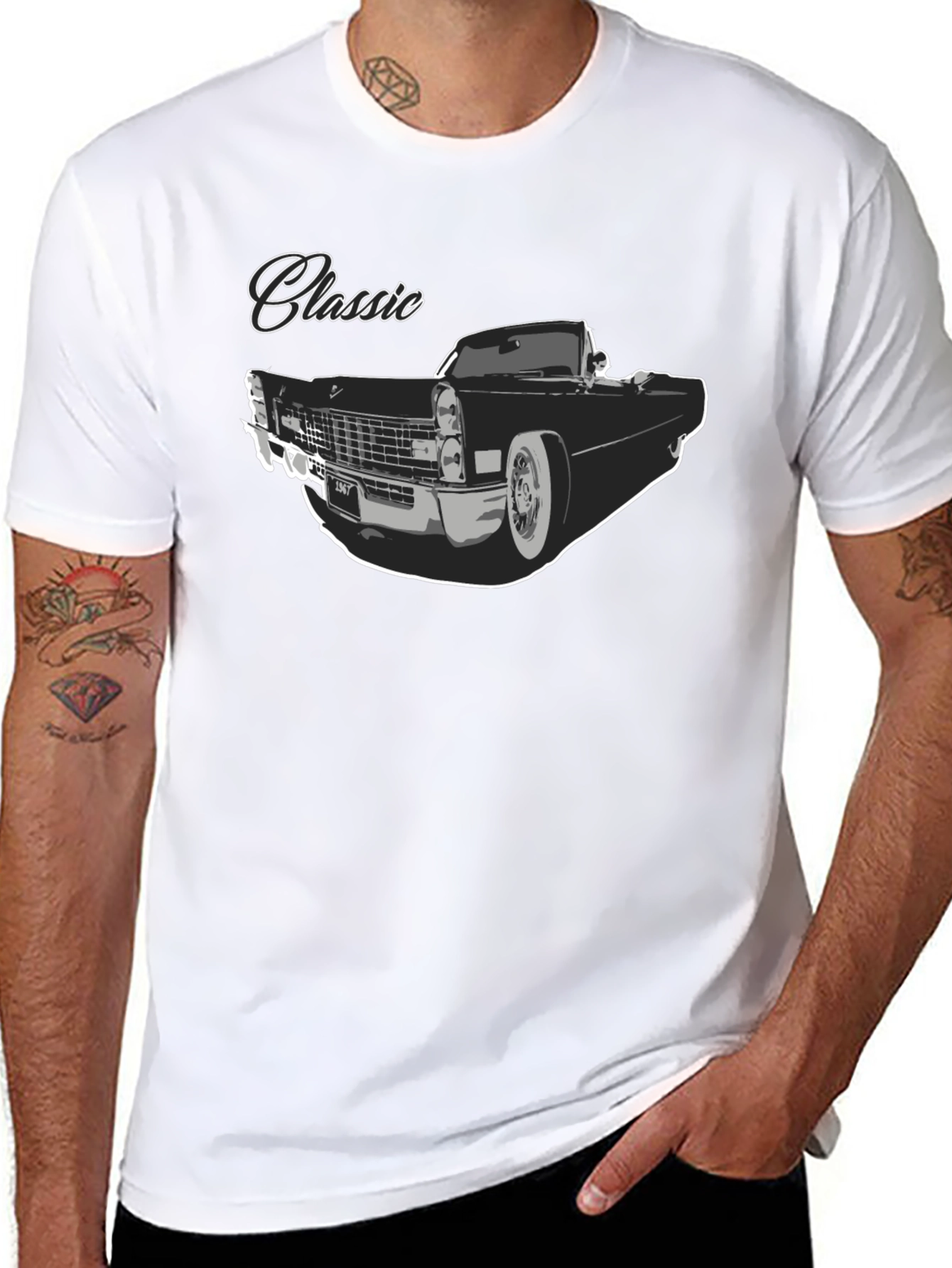 Classic Car Graphic T-Shirt - Black